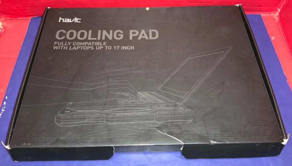 Almohadilla de enfriamiento Havit - Totalmente compatible con computadoras portátiles de hasta 17 pulgadas - CAJA ABIERTA TAL CUAL Foto 1 de 4