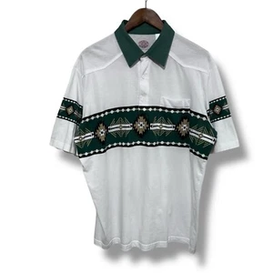 Gibson Trading Co Men's Aztec Pattern Striped Polo Shirt Size XL 24 x 31 - Picture 1 of 4