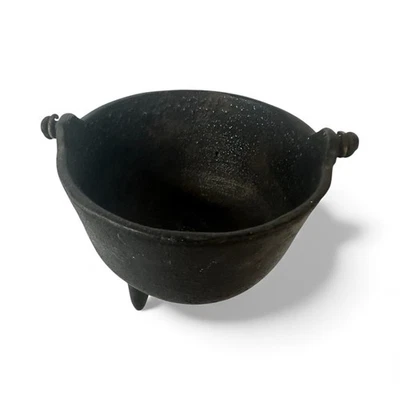 Vintage Mini Cast Iron Cauldron 3-Leg Pot w/ Handle – 2” Smelting / Witch Pot - Image 1 of 4