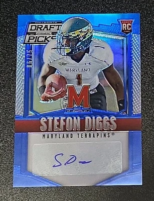 2015 Prizm Draft Picks Stefon Diggs Blue /75 RC Auto - Image 1 of 4