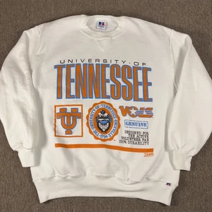 University Of Tennessee Vintage Sweatshirt Russell Large White 22.5x26 - Picture 1 of 8