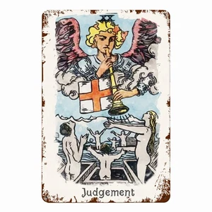 Tin Sign Of The Judgement Tarot Card • Major Arcana Waite Vintage Metal Print - Picture 1 of 6