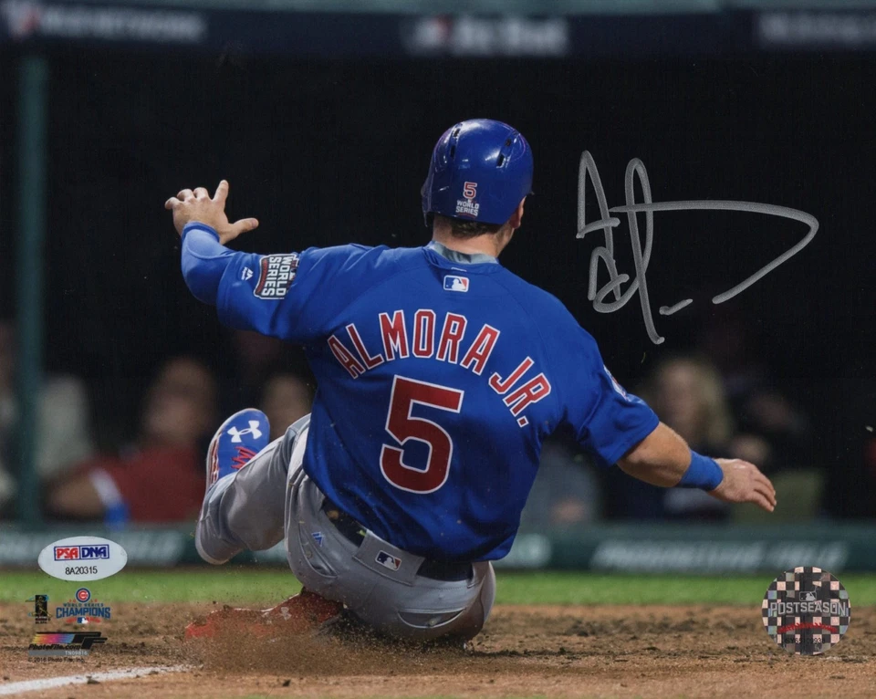 ALBERT ALMORA Chicago Cubs подписанный 8 x 10 World Series фото с PSA/DNA COA - Изображение 1 из 1