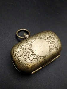 Vintage/Antique White Metal Double Sovereign Holder Watch Fob (Doesn't Shut) - Picture 1 of 6