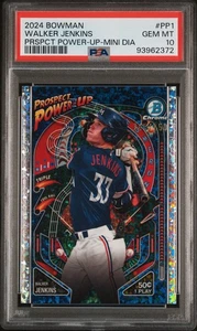 2024 Bowman Walker Jenkins Prospect Power Up Mini Diamond Refractor /150 PSA 10 - Bild 1 von 2