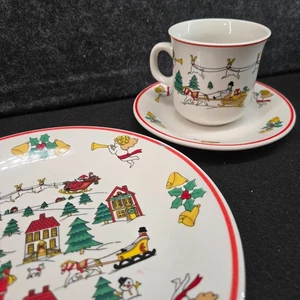 VTG "Joy of Christmas" Dessert Set for 12 (Mug, Saucer & Plate) German 36 pieces - Picture 1 of 21