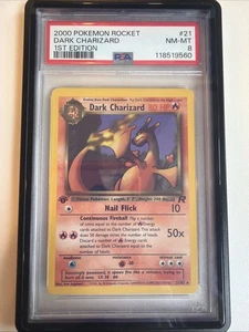 Dark Charizard 21/82 Non Holo 1st Edition PSA 8 - Picture 1 of 3