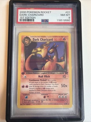 Dark Charizard 21/82 Non Holo 1st Edition PSA 8 - Image 1 of 3