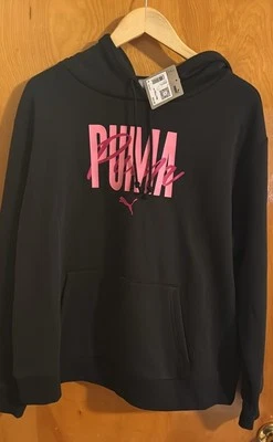 Puma Hoodie Womens 1X Black Pink - Image 1 of 2