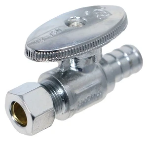 5 Pcs XFITTING 1/2" Pex x 3/8" OD Straight Stop Valve, 1/4 Turn, Lead Free Brass - Picture 1 of 9