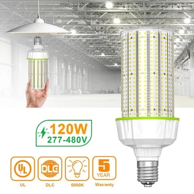 120W LED Light Bulb Garage Warehouse Factory Workshop Corn Lights Bulb 277-480V - Image 1 of 4