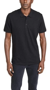 Vince, Men's, Classic Slub Polo, Black, X-Small - Picture 1 of 6