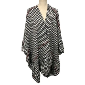 TORRID Ruana Wrap Gingham Plaid Layering Ruffle Womens One Size Black White NWT - Picture 1 of 10