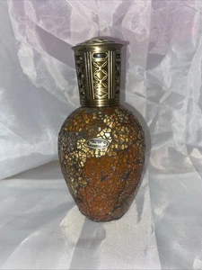 Brown  mosaic cracked glass finish Ashleigh Burwood Fragrance oil burner London - Picture 1 of 14