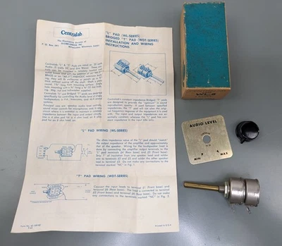 Centralab WL-8 L-PAD Potenciómetro Resistencia Variable 8 Ohmios 5 Vatios + AK-36 + Perilla Foto 1 de 4