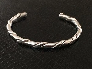 Vintage Sterlingsilber .925 gedrehtes geflochtenes Armband 6,5 Zoll 18 gm - Bild 1 von 4