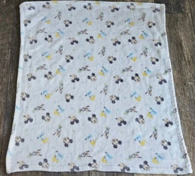 DISNEY BABY Mickey Mouse Goofy Donald White Blanket - FLAWS - Image 1 of 4