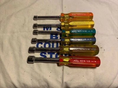 Mac Tools EE. UU. 6 piezas SAE 9/32" a 1/2" Juego de destornilladores de tuercas - no 1/4" - ND7PT Foto 1 de 4