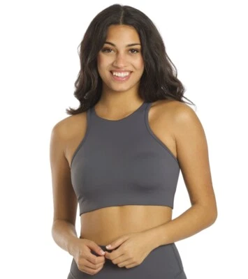 ALL FENIX Anthropologie "Rise" Sports Bra Crop Top Graphite Gray NWOT XS - Image 1 of 4