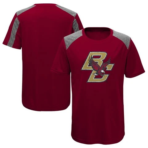 Boston College Eagles NCAA Youth Red "Ellipse" Performance Team Logo T-Shirt Cover