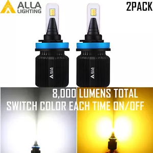Alla Lighting LED Semi-Color H11 Headlight Light Lamp White YELLOW Dual Color - Picture 1 of 9