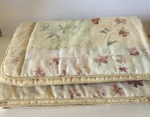 "Funda de almohada vintage Croscill Alicia King marfil lila azul con cable 37"" X 21""" - Imagen 1 de 4