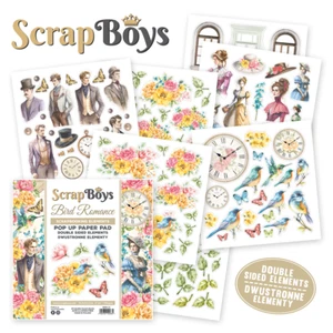 ScrapBoys Papers - Bird Romance POP UP Paper Pad 24/pk Scrapbook Elements - Picture 1 of 4