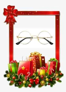 Gafas de Navidad Papá Noel pequeñas gafas redondas con marco dorado lente transparente de 40 mm de Navidad - Imagen 1 de 8