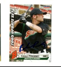 Signed Autograph Auto Mior MiLB Card 2005 Buffalo Bisons Update Brandon Pinckney