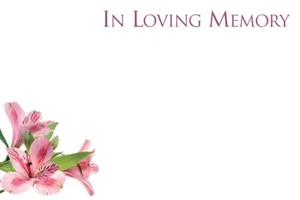 ShredAstic® IN LOVING MEMORY flower small FUNERAL Florist Message Cards 6x9cm - Picture 1 of 15