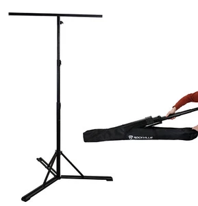 Rockville RLS4 11.5ft All-Metal Lighting T-Bar Stand w/Flat-Base Legs+Carry Bag - Picture 1 of 12