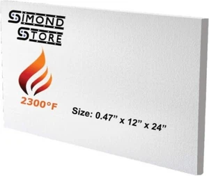 Ceramic Fiber Board , (2300F) (0.47" X 12" X 24") Thermal Board - Picture 1 of 9
