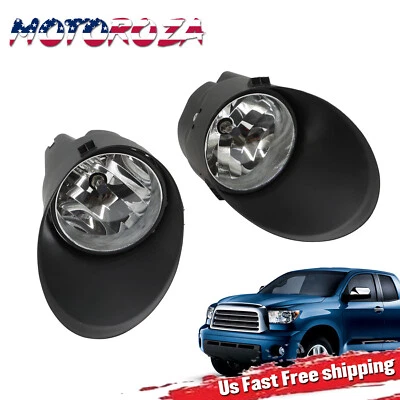 For 2007-2013 Toyota Tundra 2008-2011 Sequoia Bumper Fog Lights Lamps w/cover - Image 1 of 4