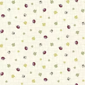 Fat Quarter Nutex Woodland Berries Leaves Ladybird Summer 100% Cotton Fabric - Picture 1 of 4