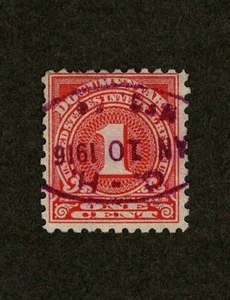 US Revenue 1914 R207 Documentary Tax Stamp 1c Rose Nice 1916 Cancel Used - Picture 1 of 2