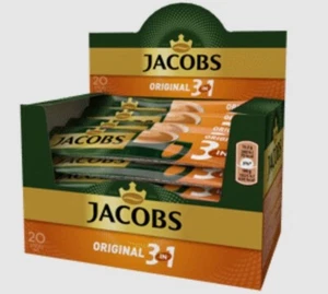 JACOBS Original 3 en 1 Palitos de Café Instantáneo Bolsitas Caja Completa 20 x 17g - Imagen 1 de 2