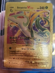 Pokemon Serperior VSTAR Gold Foil Fan Art Textured Collector Card HP 240  - Picture 1 of 3