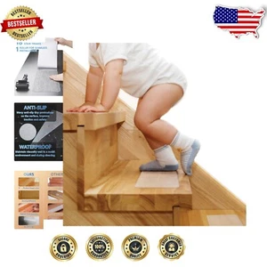 Invisible Non-Slip Strips for Stairs - 24"x4" Waterproof 18-Pack Security Tape - Imagen 1 de 9