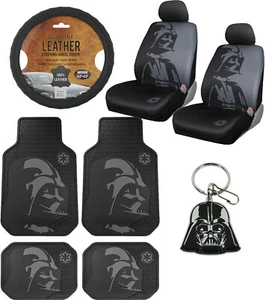 New 10pc STAR WARS Darth Vader Car Floor Mats Seat Covers & Steering Wheel Cover - Picture 1 of 8