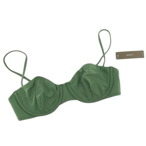 J.Crew Size 34A Balconette Underwire Bikini Top Olive Green BX612