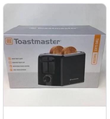 Toastmaster TM-24TS Two Slice Black Toaster Adjustable Shade Control - Image 1 of 2