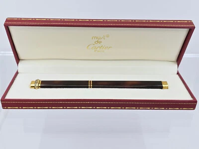 Bolígrafo Le MUST De CARTIER VENDOME MÁRMOL MARRÓN LACADO con CAJA Foto 1 de 4