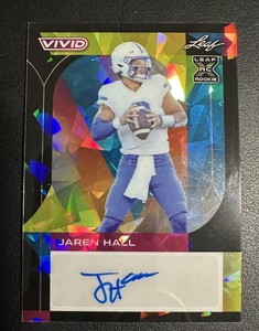 2023 Leaf Vivid Football  Auto Jaren Hall Black Prism 1/5 First On Print