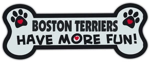 Dog Bone Shaped Magnets: Boston Terriers Have More Fun! | Cars, Trucks - Picture 1 of 1