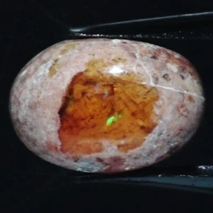 MEXICAN FIRE OPAL IN MATRIX 13 x 9 MM OVAL CABOCHON ALL NATURAL F-764 - Picture 1 of 1