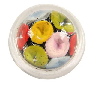 Glass Dome Top DUG Multi Colored Posies Button 11/16" - Picture 1 of 4