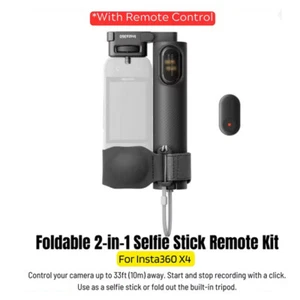 2 in 1 Foldable Invisible Selfie Stick & Tripod Remote Control For Insta360 X4 - Picture 1 of 12