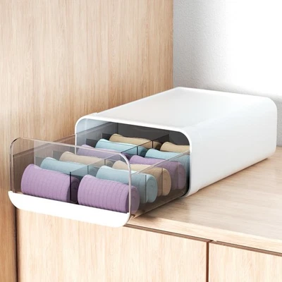 Underwear Organizer Drawer, 12 Cells Plastic Sock Underwear Storage Drawer,1 pcs - Image 1 of 3