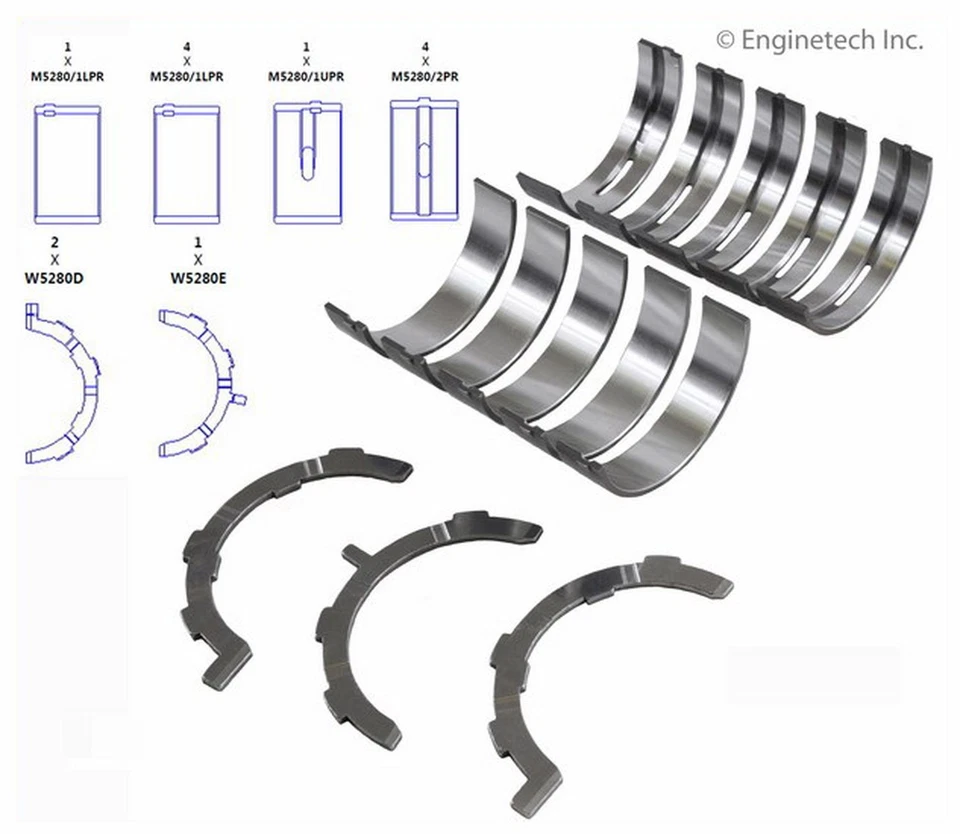 Juego de cojinetes principales del cigüeñal del motor BC393JSTD Foto 1 de 4