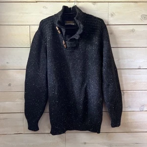 Fisherman Out of Ireland Sweater Size XL Gray Merino Wool Wooden Toggle Buttons - Picture 1 of 5